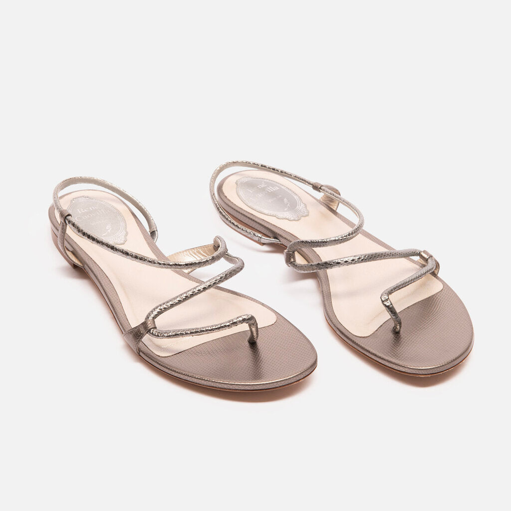 Rene Caovilla Silver Strappy Sandal