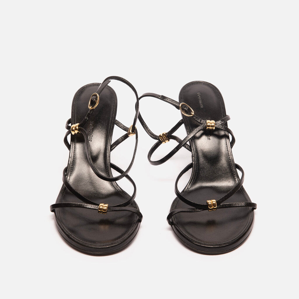 Proenza Schouler Black Leather Wedge Sandals