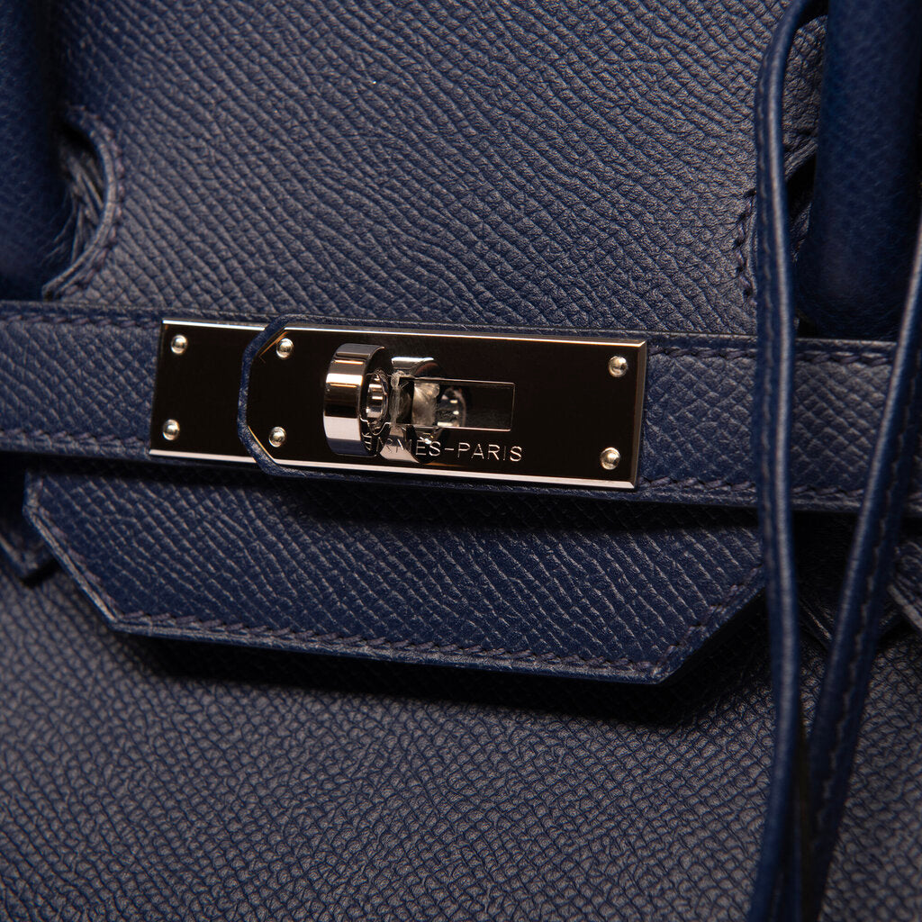 Hermes Navy Epsom 35 Birkin PHW (2013)