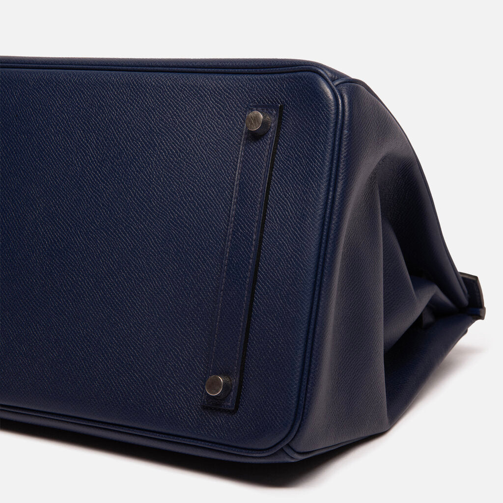 Hermes Navy Epsom 35 Birkin PHW (2013)