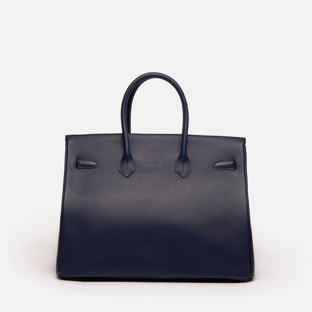 Hermes Navy Epsom 35 Birkin PHW (2013)