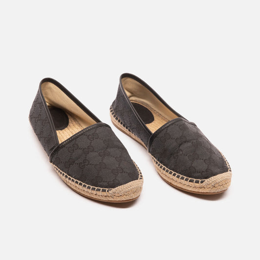 Gucci Black Canvas Espadrille