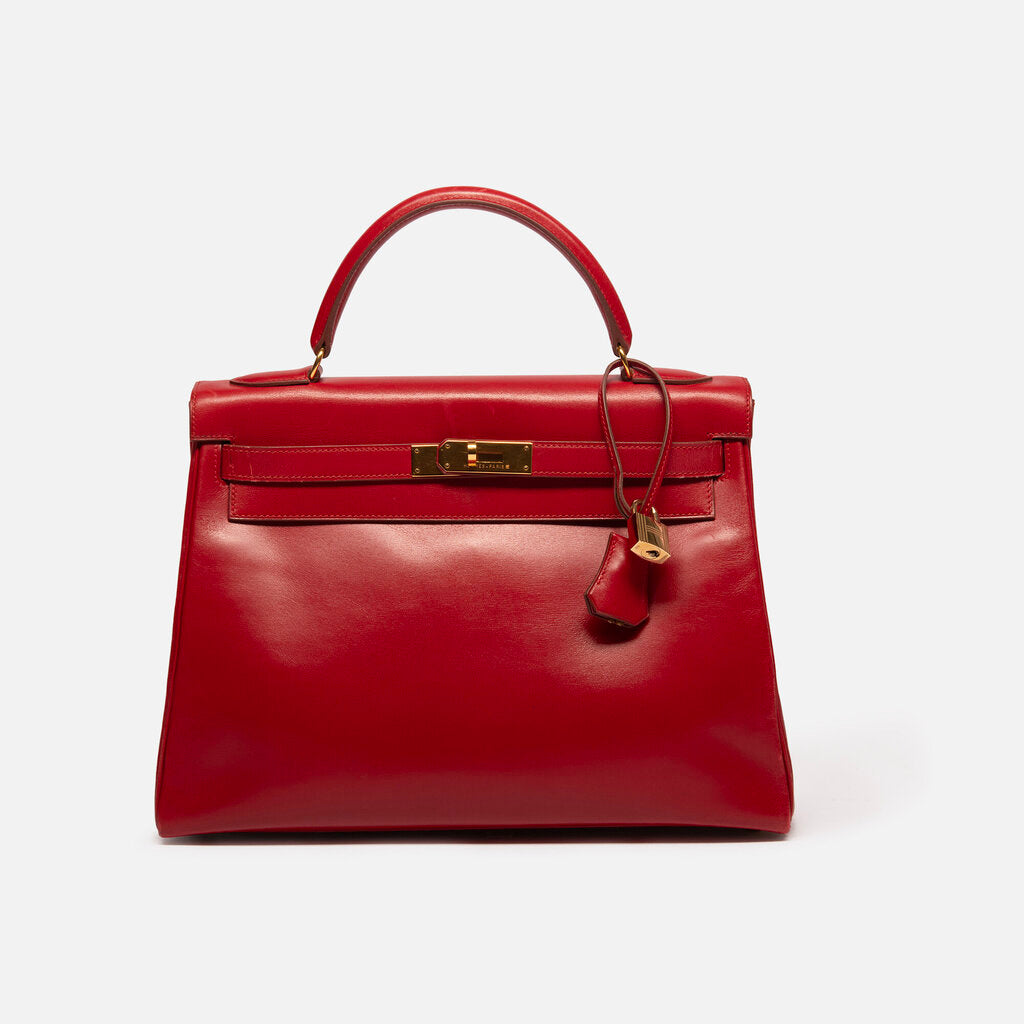 Hermes Rouge Vif Box Calf Kelly 32 GHW (1992)