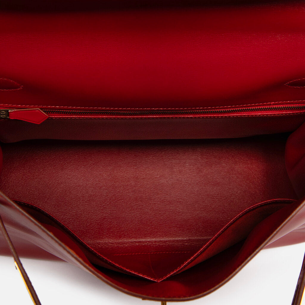 Hermes Rouge Vif Box Calf Kelly 32 GHW (1992)