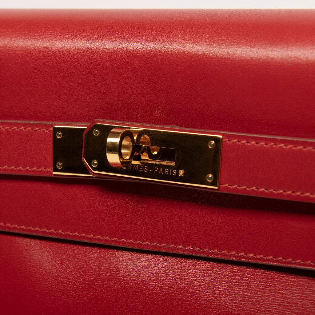 Hermes Rouge Vif Box Calf Kelly 32 GHW (1992)