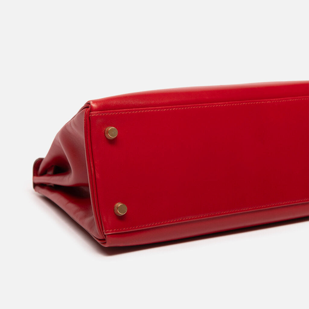 Hermes Rouge Vif Box Calf Kelly 32 GHW (1992)