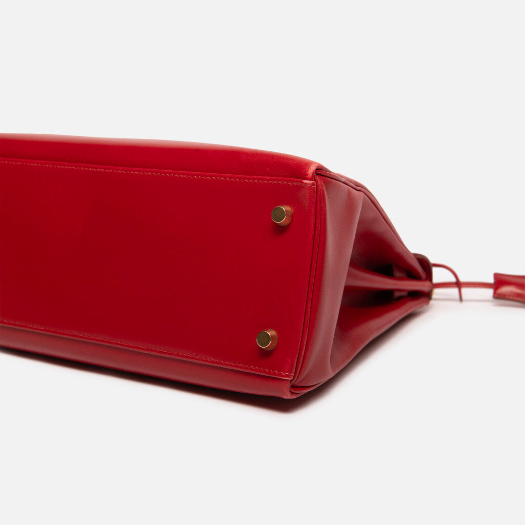 Hermes Rouge Vif Box Calf Kelly 32 GHW (1992)