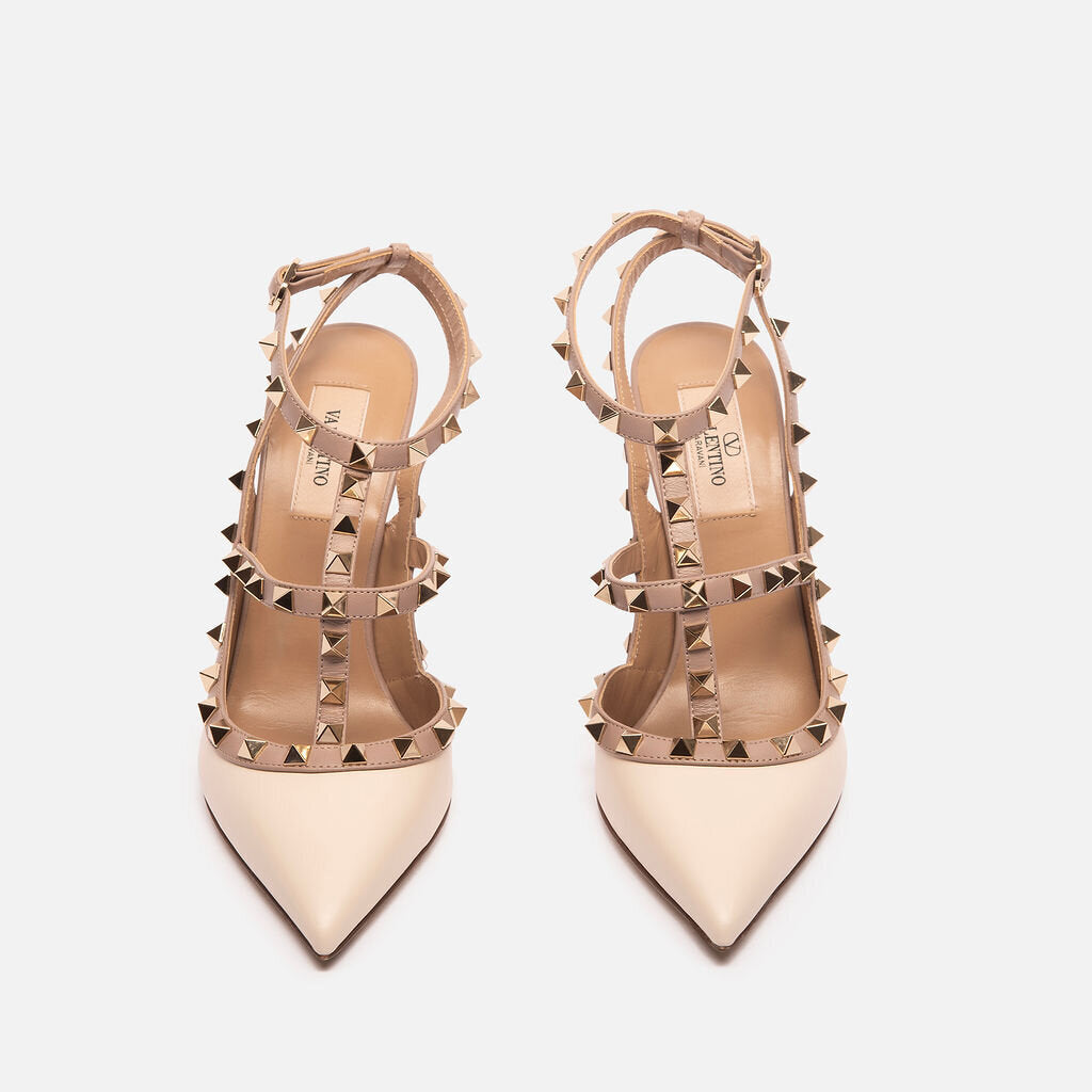 Valentino White Leather Garavani Rockstud Pump