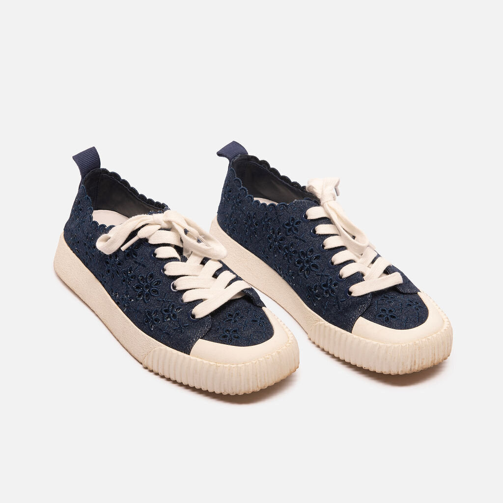 Veronica Beard Navy Floral Sneaker