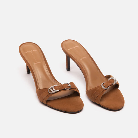 Suede Studio Brown Buckle Sandal