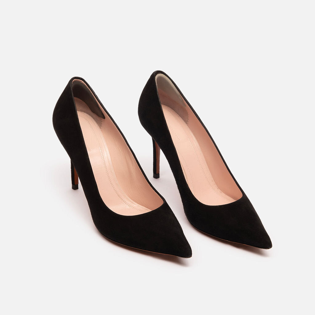 Celine Black Suede Pumps