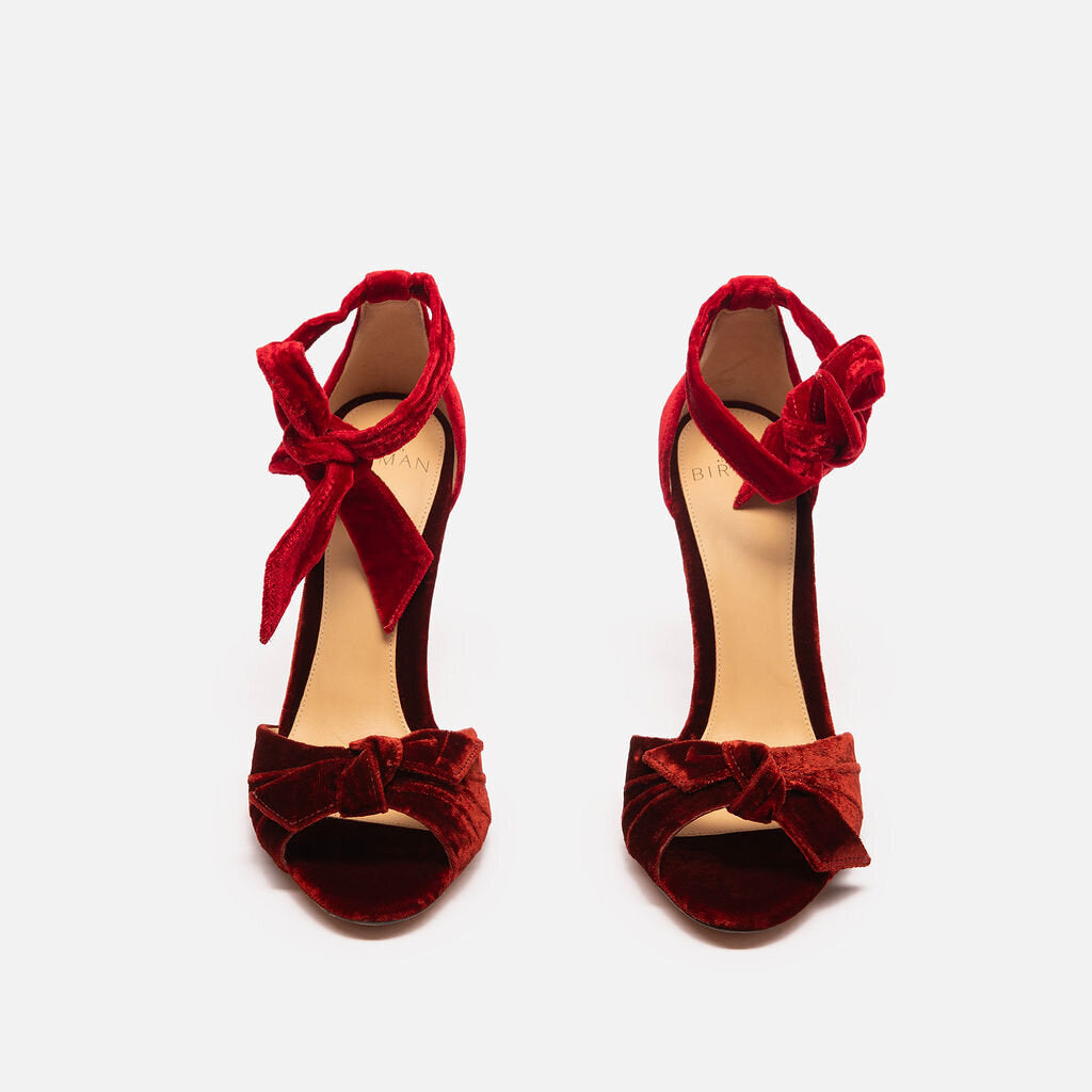 Alexandre Birman Red Velvet Bow Heel