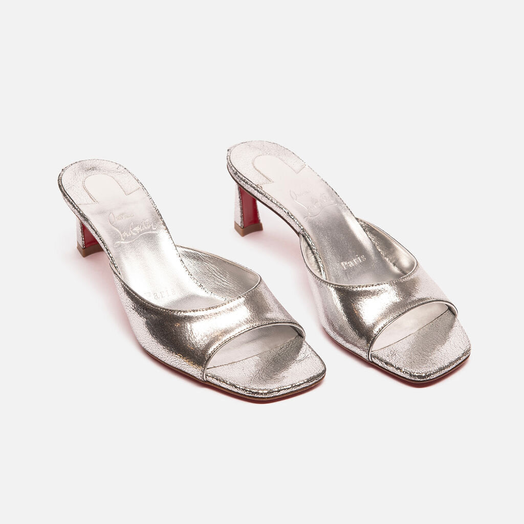 Christian Louboutin Silver Leather Sandal