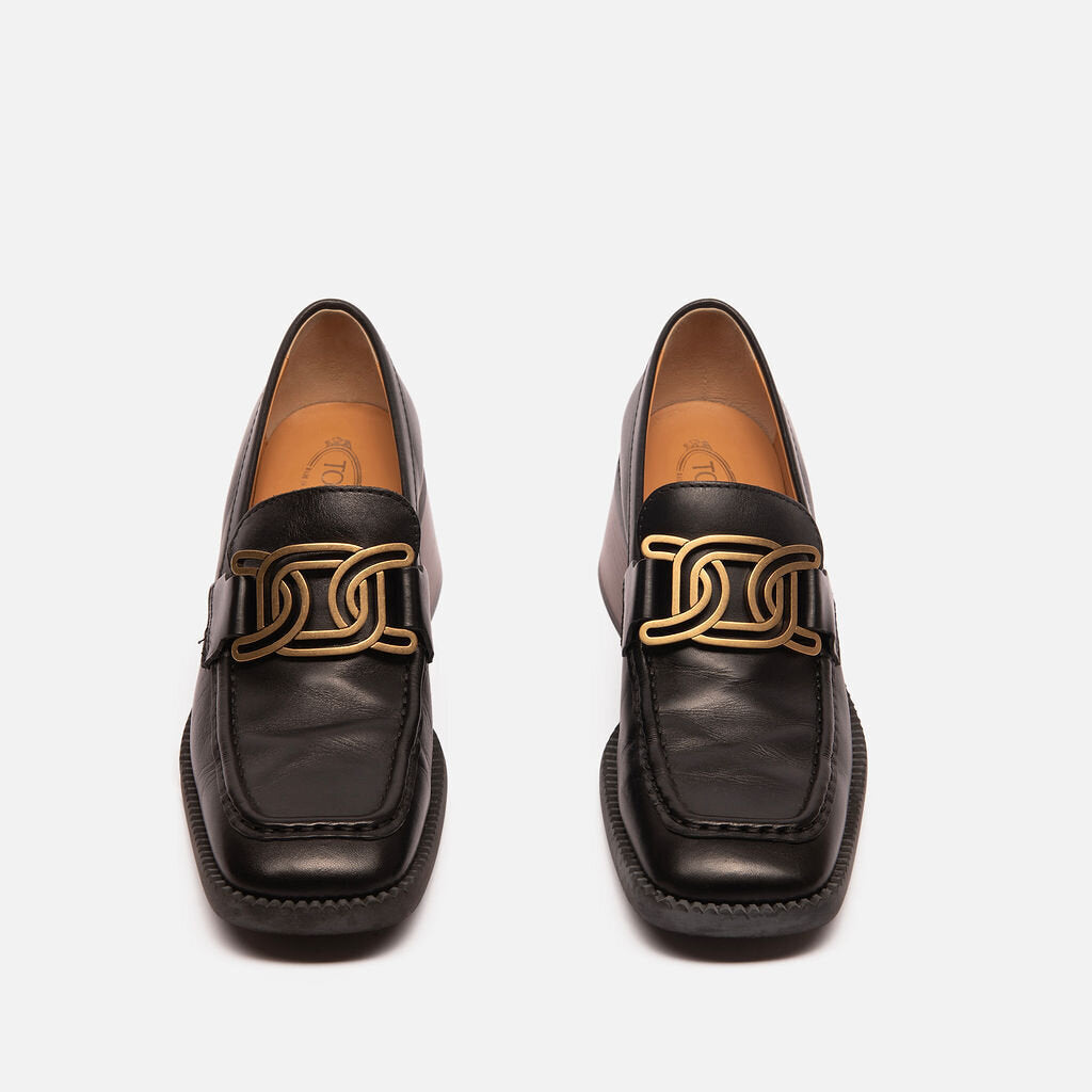 Tod's Black Leather Loafers
