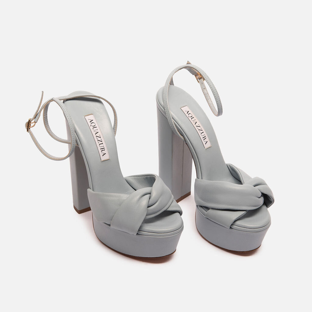 Aquazzura Blue Leather Platform Heels