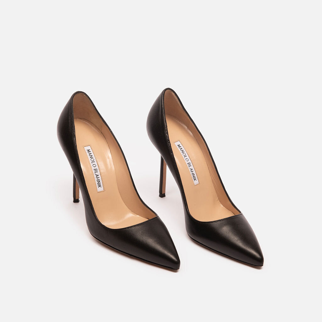 Manolo Blahnik Black Leather Pumps