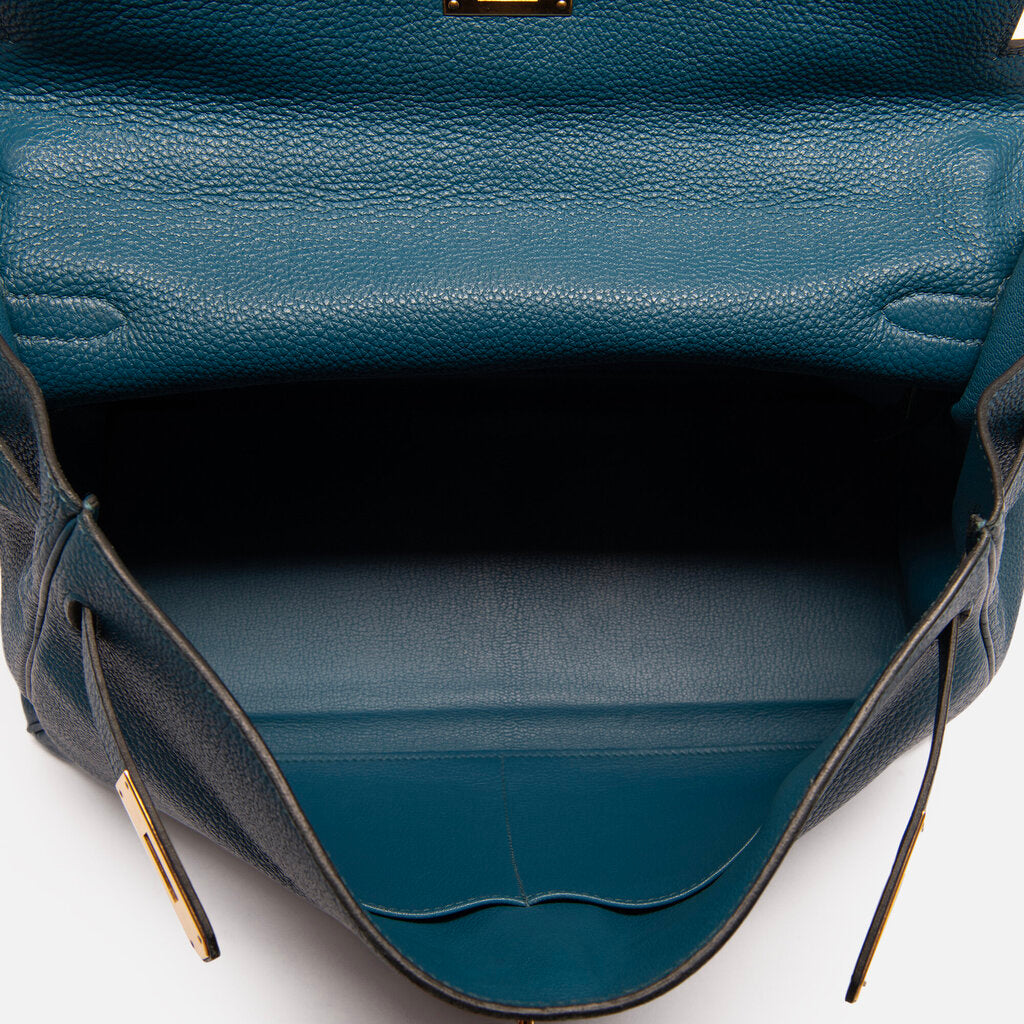 Hermes Blue Togo Kelly 35 GHW