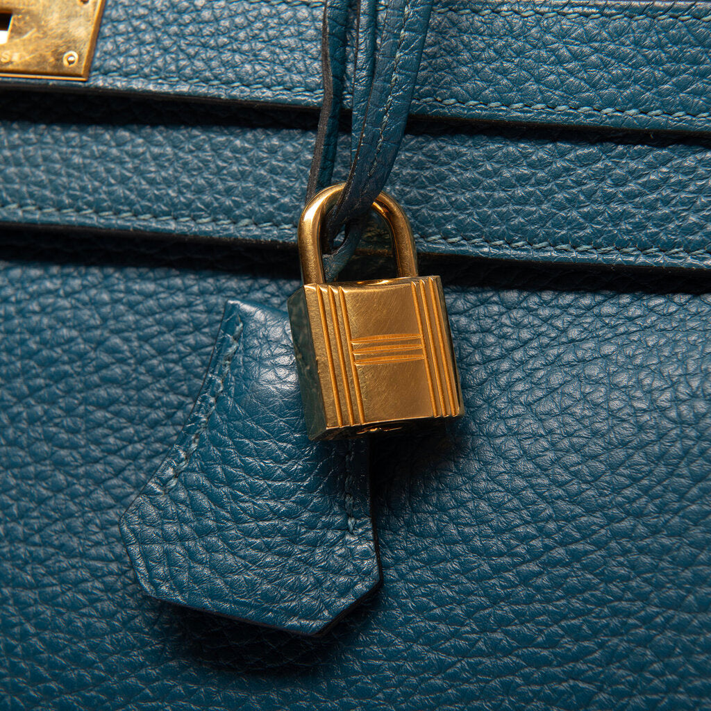 Hermes Blue Togo Kelly 35 GHW