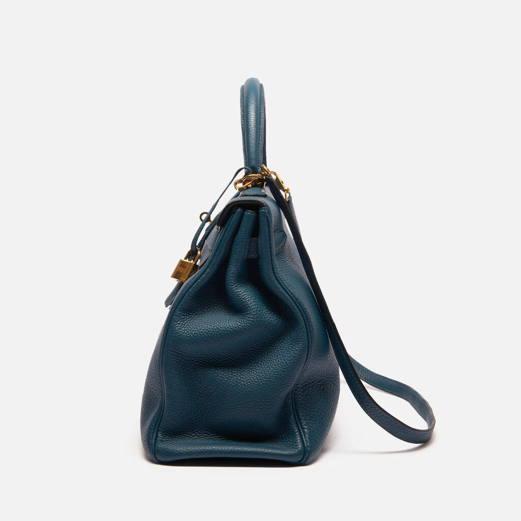 Hermes Blue Togo Kelly 35 GHW
