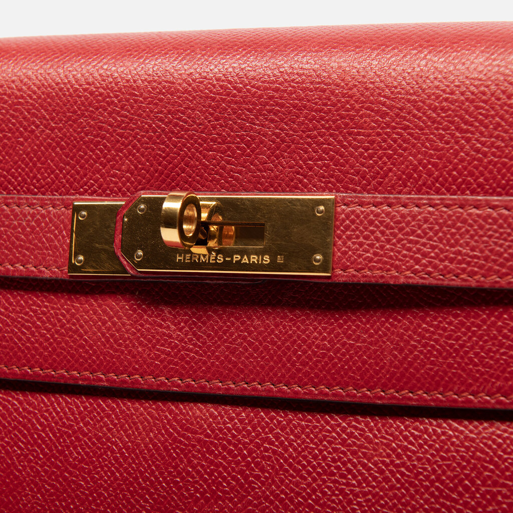 Hermes Red Epsom Kelly 32 GHW (1989)