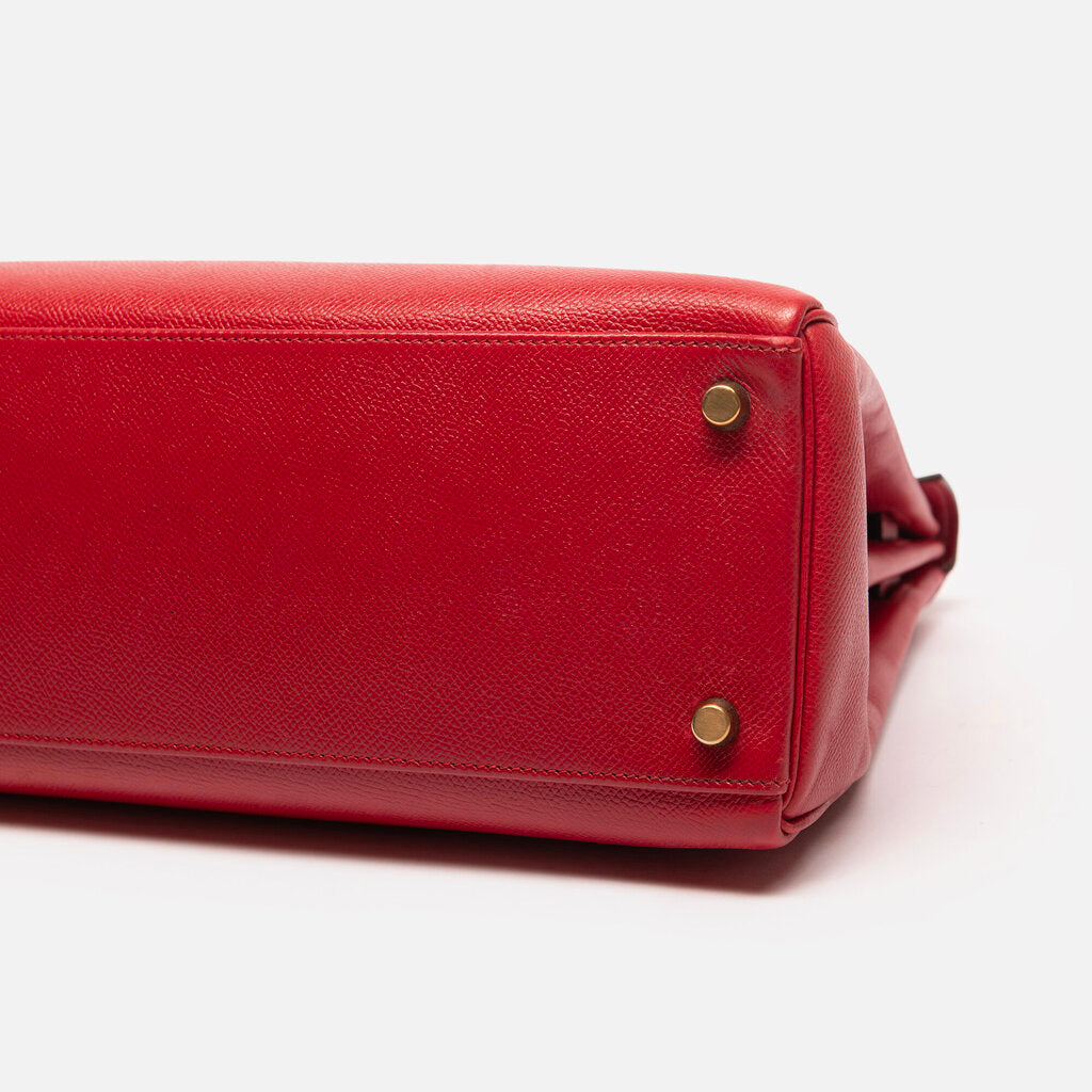 Hermes Red Epsom Kelly 32 GHW (1989)