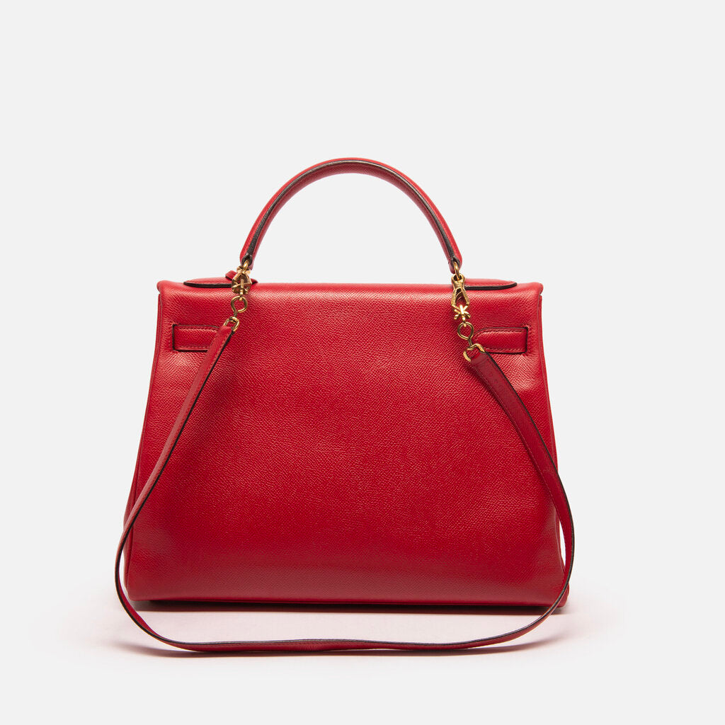 Hermes Red Epsom Kelly 32 GHW (1989)