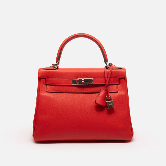 Hermes Red Evercolor Retourne Kelly 28 PHW (2016)