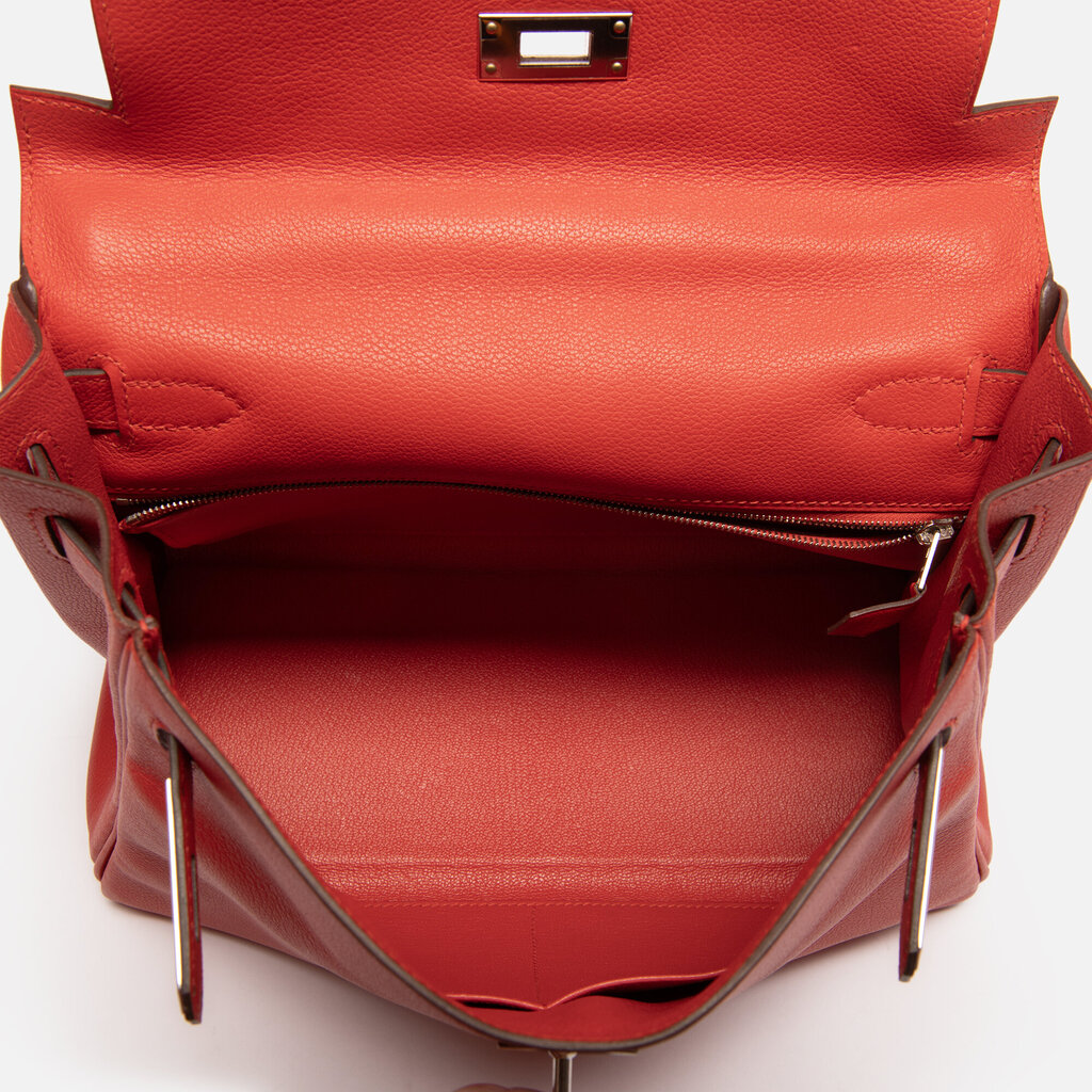 Hermes Red Evercolor Retourne Kelly 28 PHW (2016)