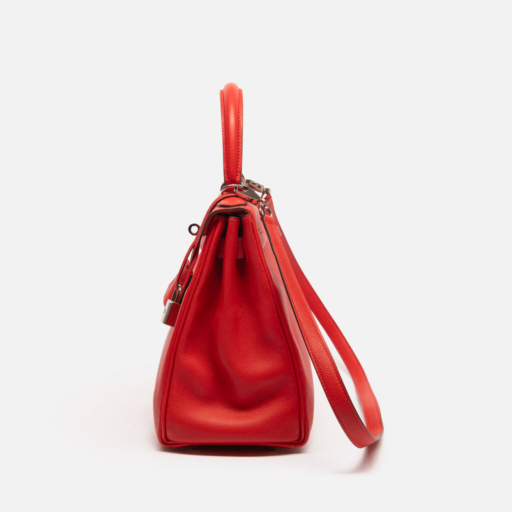 Hermes Red Evercolor Retourne Kelly 28 PHW (2016)