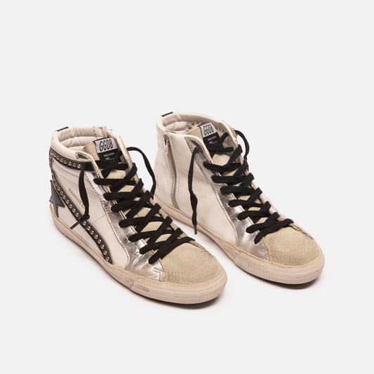 Golden Goose White Leather High Top Sneaker