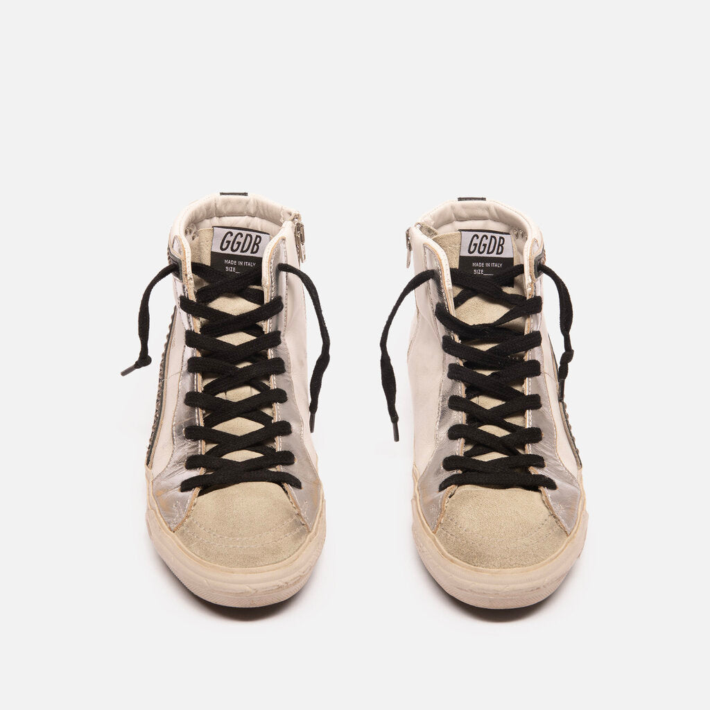Golden Goose White Leather High Top Sneaker