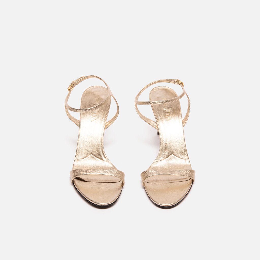 Prada Gold Leather Pumps