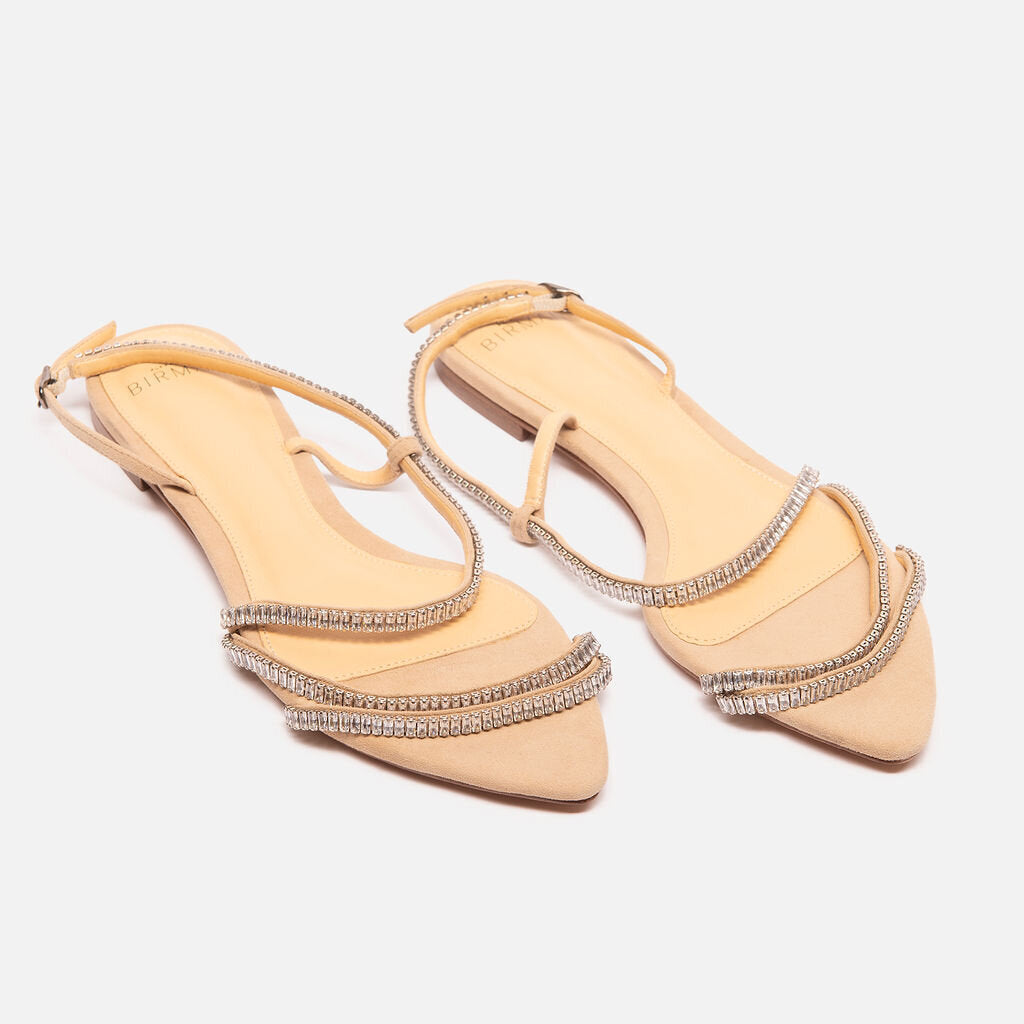 Alexandre Birman Crystal Slingback Flat Sandals