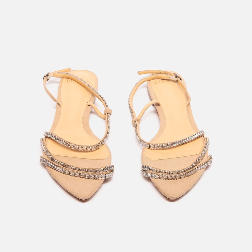 Alexandre Birman Crystal Slingback Flat Sandals