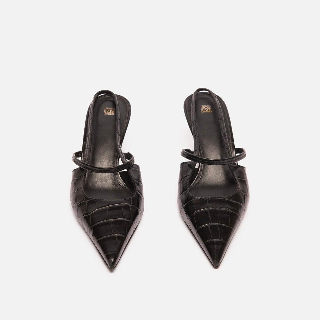 Toteme Black Slingback Pumps