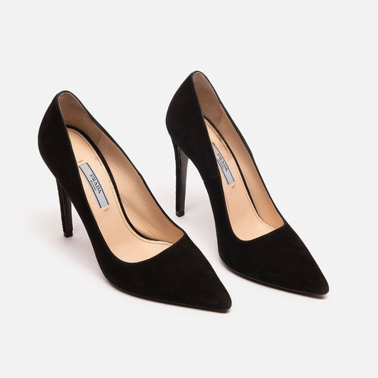 Prada Black Suede Pumps