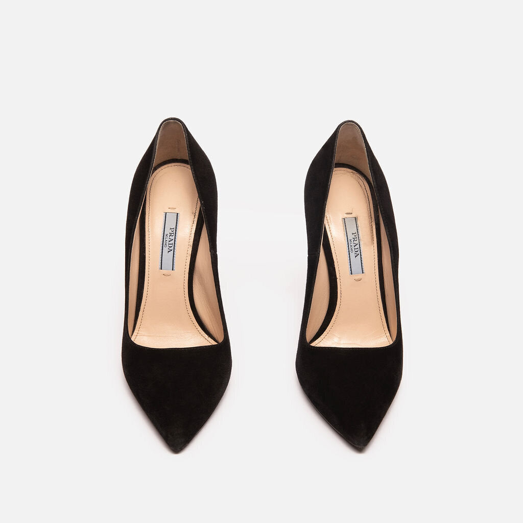 Prada Black Suede Pumps