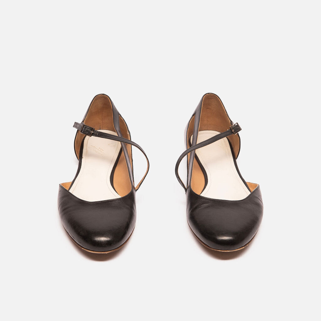 Maison Margiela Black Leather Ballet Flats