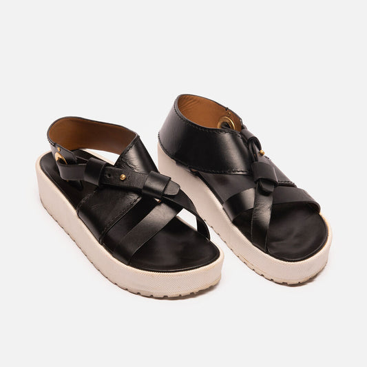 Chloe Black Leather Sandals