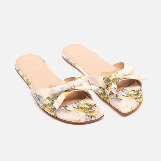 Christian Dior Multicolor Secret Garden Jacquard Bow Slides (2026)