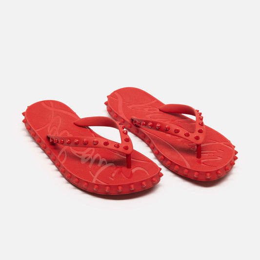Christian Louboutin Red Rubber Spike Sandal