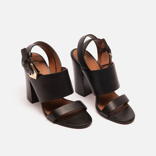 Givenchy Black Leather Heeled Sandals