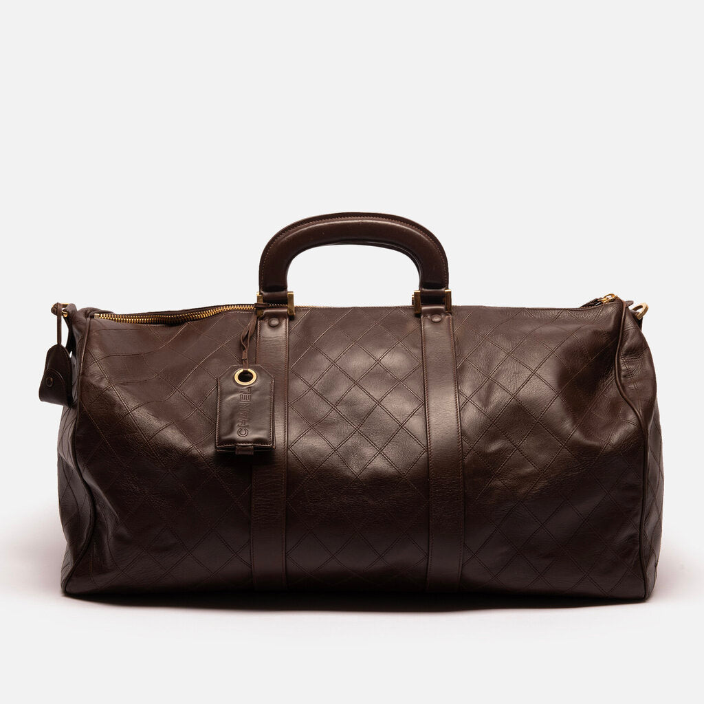 Chanel Chocolate Brown Quilted Duffle