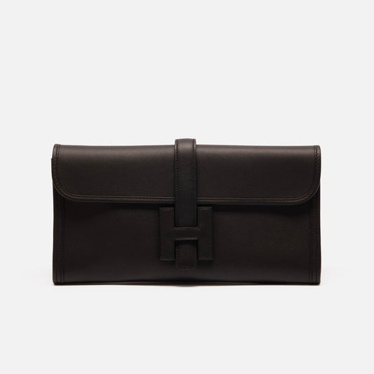 Hermes Black Swift Jige Clutch