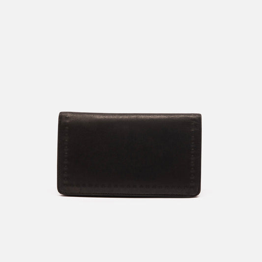 Chanel Black Lambskin Studded CC Bifold Wallet