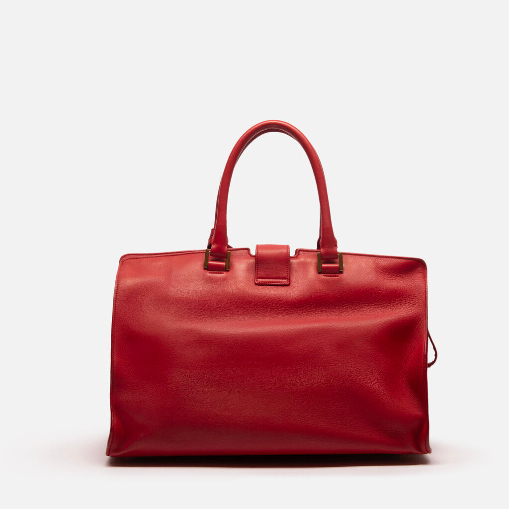 Saint Laurent Red Leather Cabas Tote