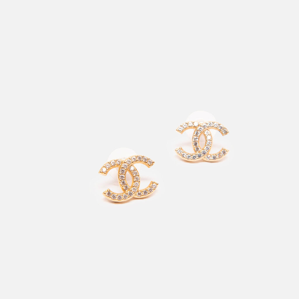 Chanel Coco Mark Rhinestone CC Earring