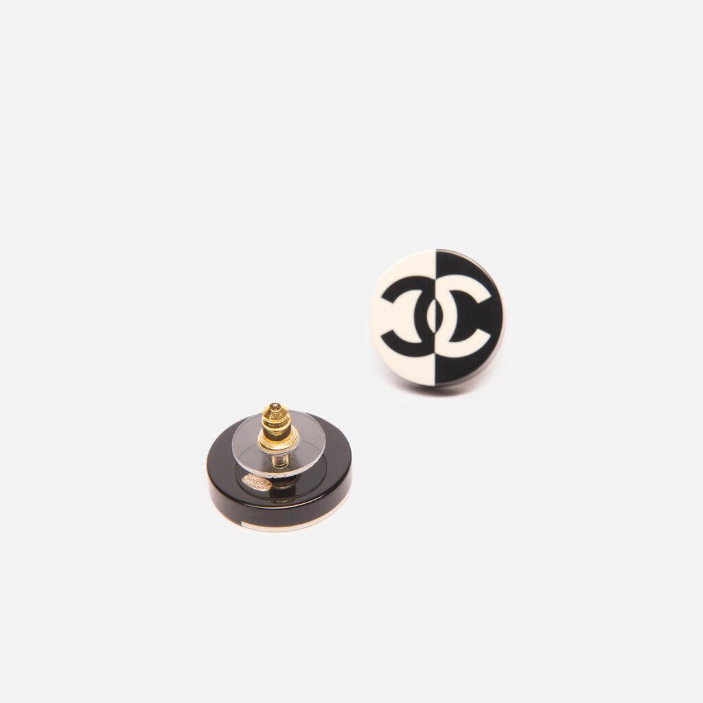 Chanel B&W Mod Enamel Earring