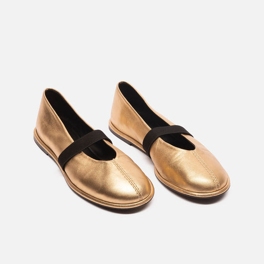 Me + Em Gold Ballet Flats