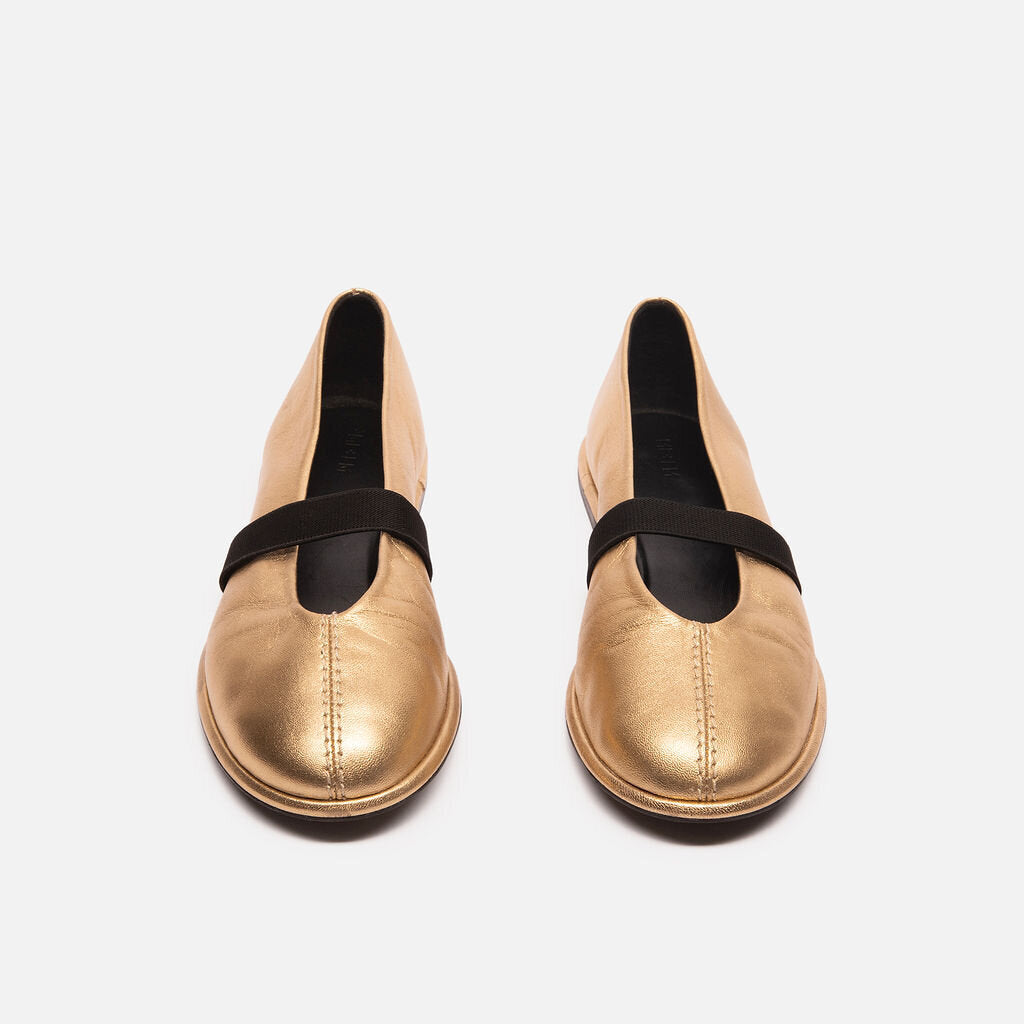 Me + Em Gold Ballet Flats